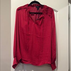 RACHEL Rachel Roy Red Tie Front Long Sleeve Blouse